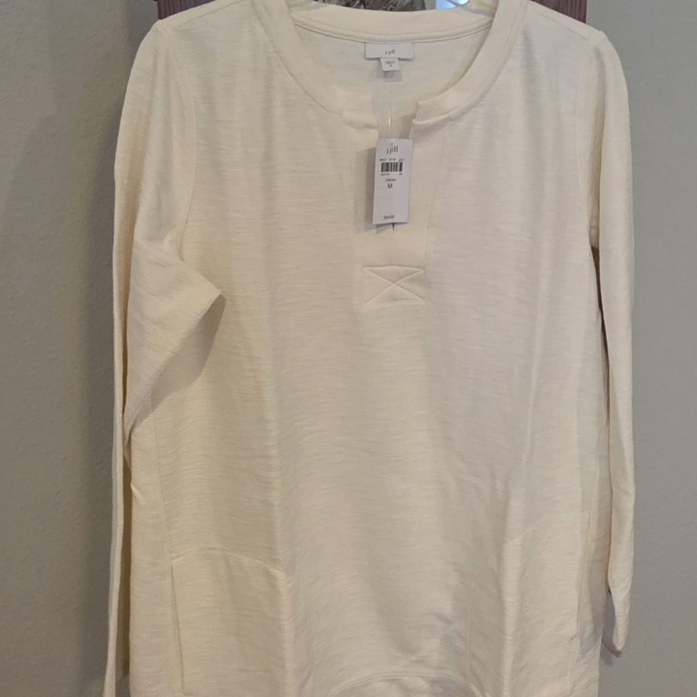 J. Jill Ivory Long Sleeve Tunic Top – Size M – New With Tags